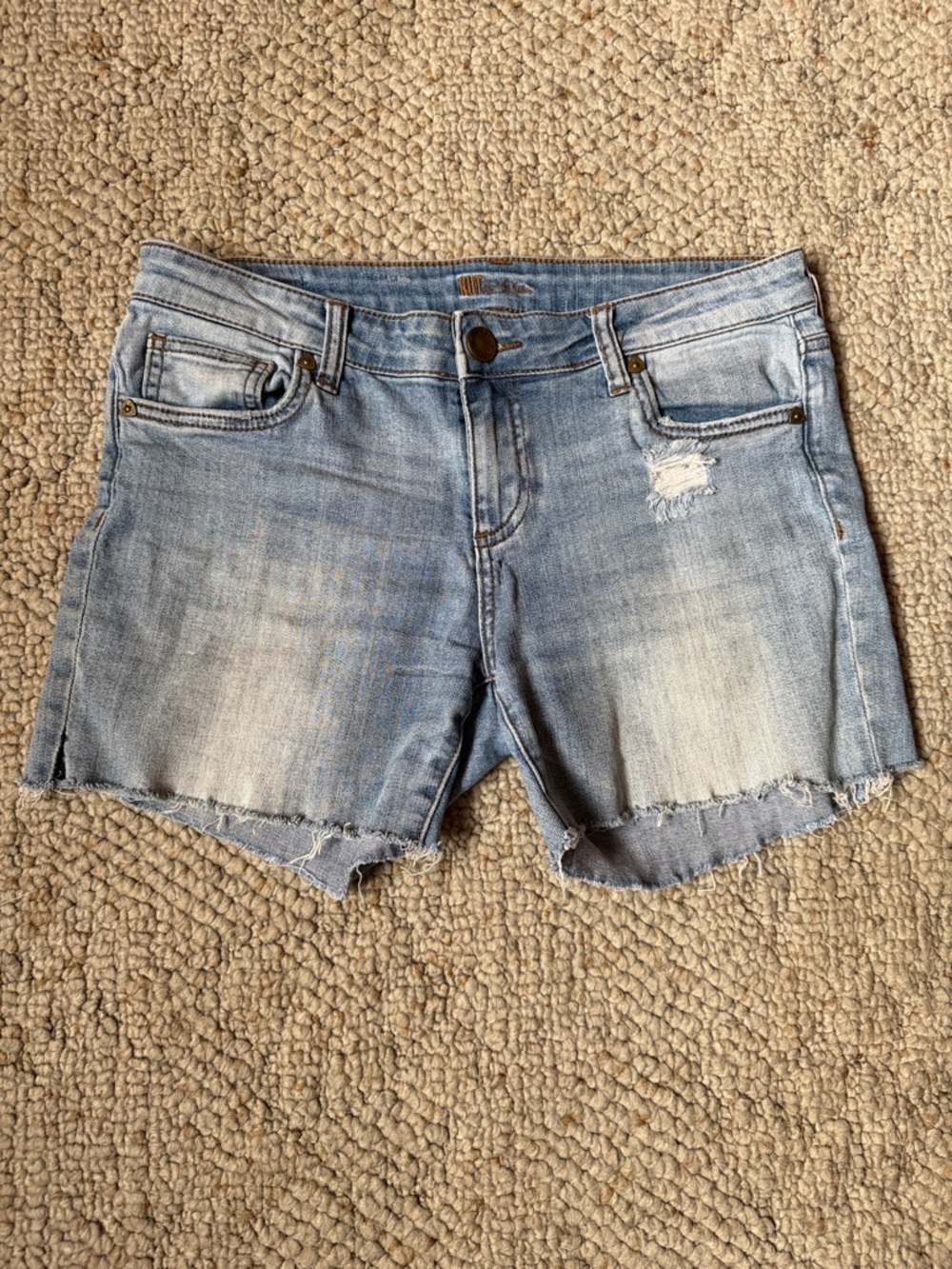 Kut from the Kloth Light Blue Distressed Denim Shorts